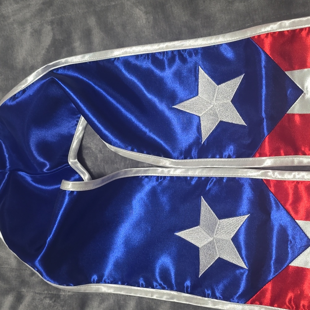 Puerto Rico/Patriotic Graduation Stole - Picture 2 of 2